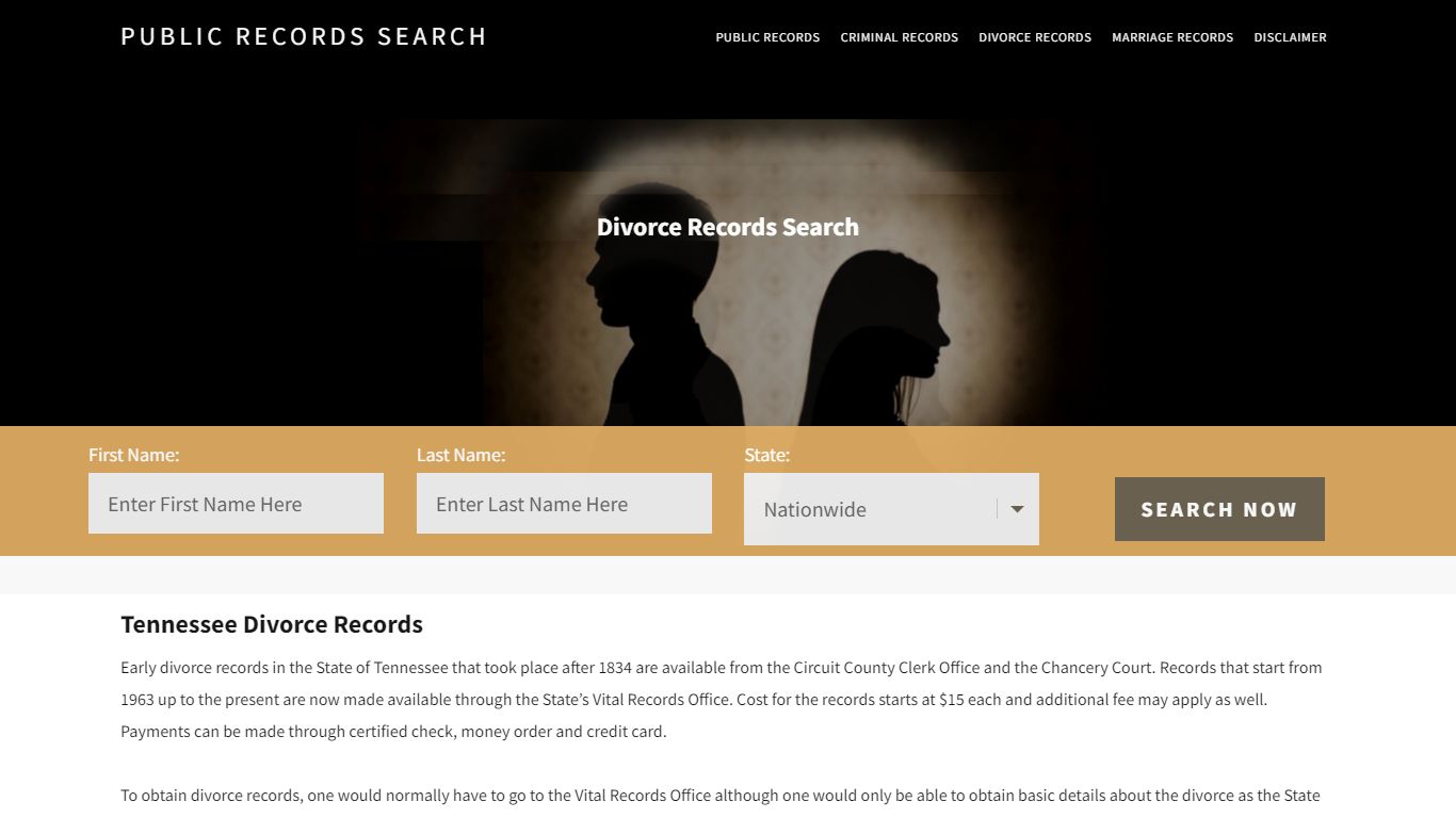Tennessee Divorce Records | Enter Name and Search | 14 Days Free